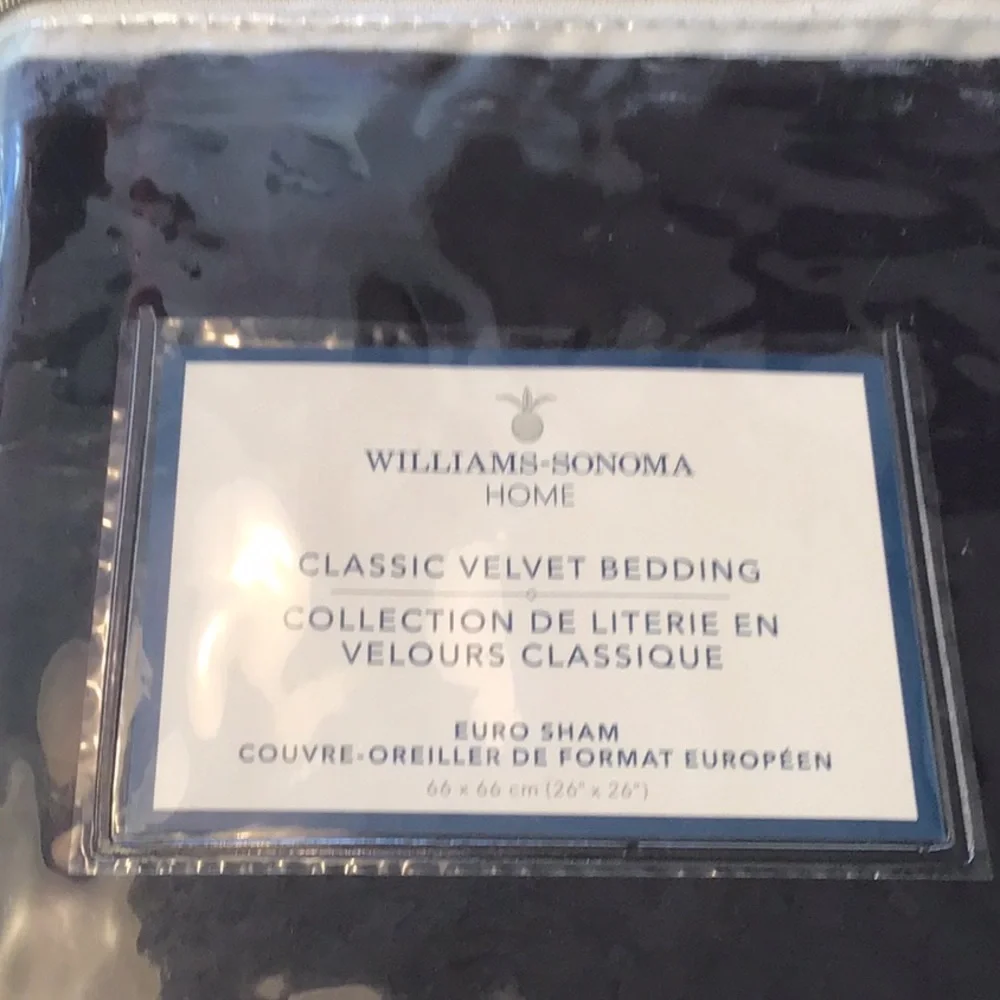 Williams Sonoma Velvet Pillow Shams King & Euro Home‎ Classic Cotton Linen
